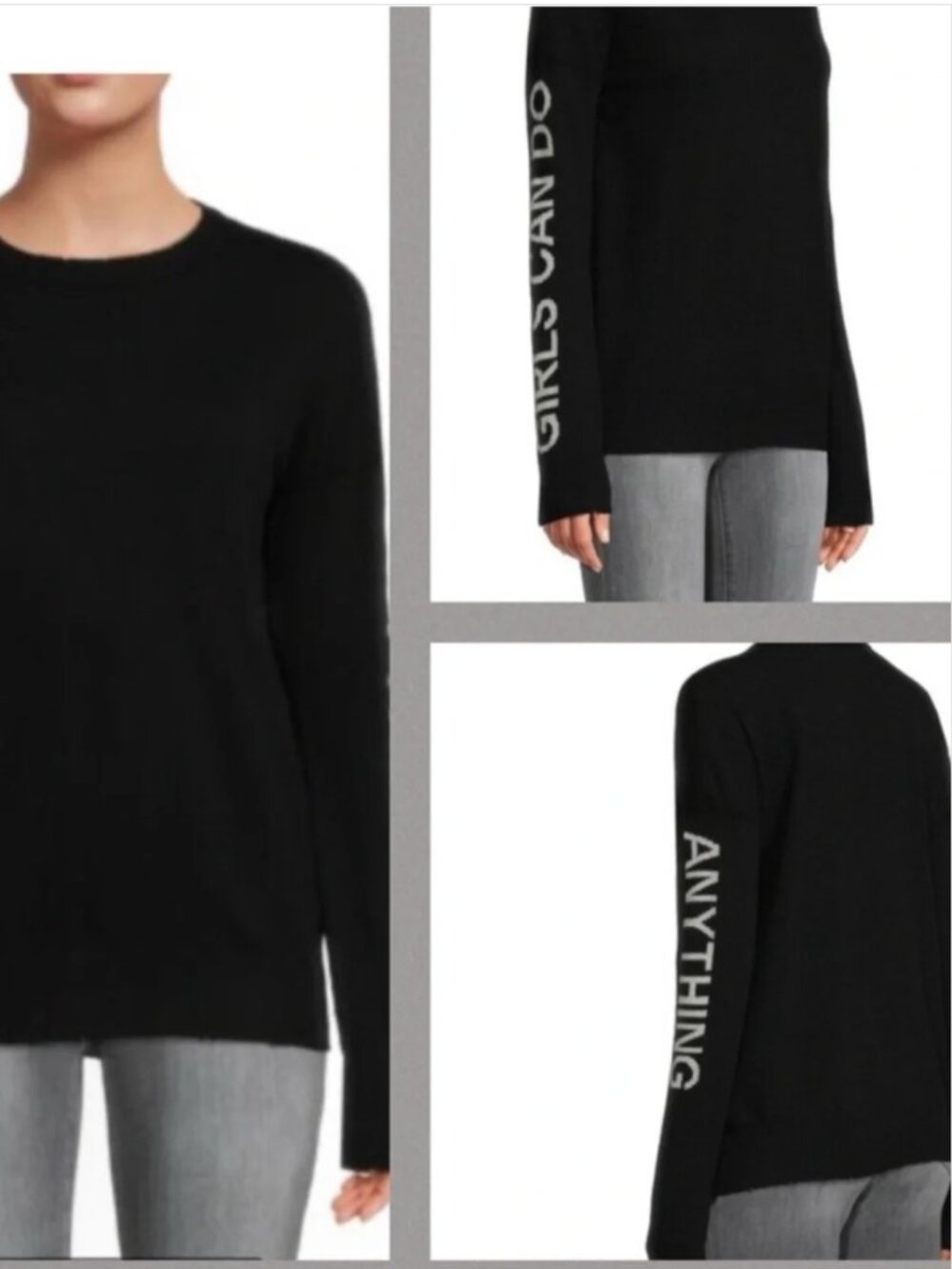 Zadig & Voltaire Girls Can Do Anything Gaby Sweater Black XS NWT $548